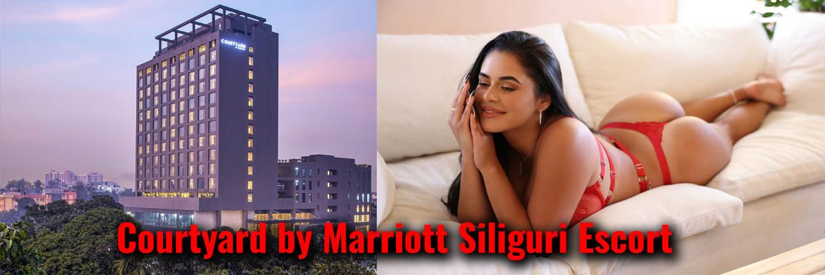 Courtyard by Marriott Siliguri Escort service shown with luxury hotel exterior and elegant companion imagery
